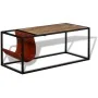 Mesa de centro con revistero de cuero auténtico 110x50x45 cm de vidaXL, Mesas de centro - Ref: Foro24-244241, Precio: 87,93 €...
