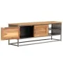TV stand made of recycled teak wood and steel 120x30x40 cm by vidaXL, TV Furniture - Ref: Foro24-246281, Price: 171,78 €, Dis...