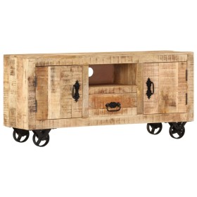 Mueble para la TV de madera de mango rugosa 110x30x50 cm de vidaXL, Muebles TV - Ref: Foro24-243983, Precio: 228,23 €, Descue...