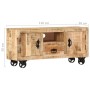 Rauer TV-Schrank aus Mangoholz, 110 x 30 x 50 cm von vidaXL, TV-Möbel - Ref: Foro24-243983, Preis: 228,23 €, Rabatt: %