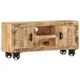 Rough mango wood TV cabinet 110x30x50 cm by vidaXL, TV Furniture - Ref: Foro24-243983, Price: 223,78 €, Discount: %