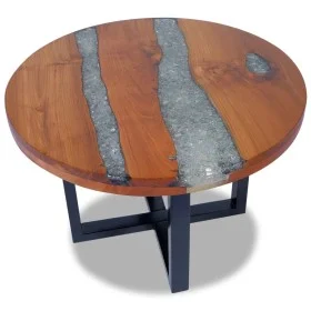 Teak resin coffee table 60 cm by vidaXL, Coffee table - Ref: Foro24-243466, Price: 150,75 €, Discount: %
