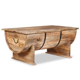 Mesa de centro de madera maciza de mango 88x50x40 cm