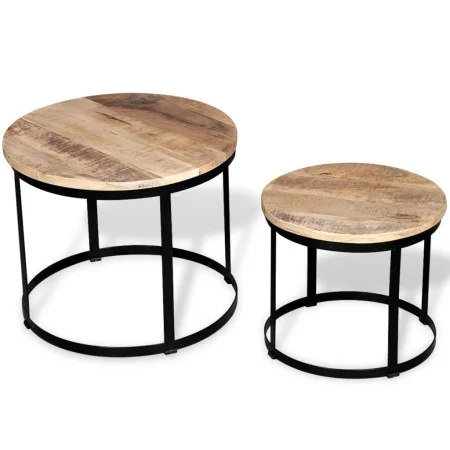 Round coffee table set 2 pcs rough mango wood 40 cm/50 cm by vidaXL, Coffee table - Ref: Foro24-244006, Price: 98,75 €, Disco...