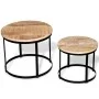 Set mesas centro redonda 2 uds madera mango rugosa 40 cm/50 cm de vidaXL, Mesas de centro - Ref: Foro24-244006, Precio: 98,75...
