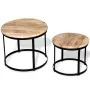 Set mesas centro redonda 2 uds madera mango rugosa 40 cm/50 cm de vidaXL, Mesas de centro - Ref: Foro24-244006, Precio: 98,75...