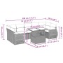 Set de sofás de jardín 8 piezas y cojines ratán sintético negro