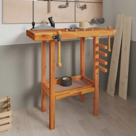 Workbench with acacia wood vise screws 92x48x83cm by vidaXL, Work tables - Ref: Foro24-153319, Price: 135,19 €, Discount: %