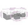 Set de sofás de jardín 8 pzas y cojines ratán sintético gris