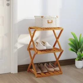 Folding shelf 3 heights brown acacia wood 43x31x63 cm by vidaXL, Bookcases and shelves - Ref: Foro24-153329, Price: 40,39 €, ...