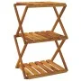 Folding shelf 3 heights brown acacia wood 43x31x63 cm by vidaXL, Bookcases and shelves - Ref: Foro24-153329, Price: 40,39 €, ...