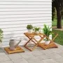 Folding shelf 3 heights brown acacia wood 43x31x63 cm by vidaXL, Bookcases and shelves - Ref: Foro24-153329, Price: 40,39 €, ...
