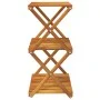 Folding shelf 3 heights brown acacia wood 43x31x63 cm by vidaXL, Bookcases and shelves - Ref: Foro24-153329, Price: 40,39 €, ...