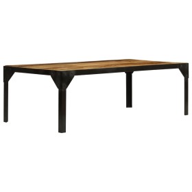 Mesa de centro de madera maciza de mango rugosa y acero 110 cm de vidaXL, Mesas de centro - Ref: Foro24-246631, Precio: 149,0...