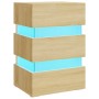 Mesita de noche luz LED madera de ingeniería Sonoma 45x35x67 cm