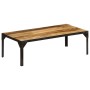 Mesa de centro de madera maciza de mango rugosa y acero 110 cm de vidaXL, Mesas de centro - Ref: Foro24-246631, Precio: 148,9...