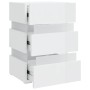 Mesita de noche LED madera ingeniería blanco brillo 45x35x67 cm