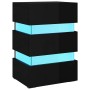 Mesita de noche LED madera ingeniería negro brillo 45x35x67 cm