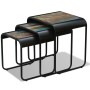 Stackable tables 3 units recycled solid wood by vidaXL, Side tables - Ref: Foro24-243286, Price: 163,57 €, Discount: %