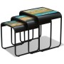 Stackable tables 3 units recycled solid wood by vidaXL, Side tables - Ref: Foro24-243286, Price: 163,57 €, Discount: %