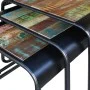 Stackable tables 3 units recycled solid wood by vidaXL, Side tables - Ref: Foro24-243286, Price: 161,40 €, Discount: %