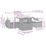 Set de sofás de jardín 6 pzas y cojines ratán sintético gris