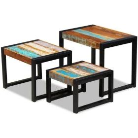 Stackable tables 3 units recycled solid wood by vidaXL, Side tables - Ref: Foro24-243279, Price: 213,99 €, Discount: %