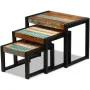 Stackable tables 3 units recycled solid wood by vidaXL, Side tables - Ref: Foro24-243279, Price: 213,99 €, Discount: %