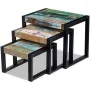 Stapelbare Tische 3 Einheiten recyceltes Massivholz von vidaXL, Seitentische - Ref: Foro24-243279, Preis: 213,99 €, Rabatt: %