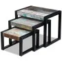 Stackable tables 3 units recycled solid wood by vidaXL, Side tables - Ref: Foro24-243279, Price: 213,99 €, Discount: %
