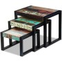 Mesas apilables 3 unidades madera maciza reciclada de vidaXL, Mesas auxiliares - Ref: Foro24-243279, Precio: 169,75 €, Descue...
