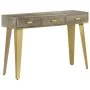 Solid mango wood console table with gray brass 110x35x76 cm by vidaXL, Side tables - Ref: Foro24-246682, Price: 166,92 €, Dis...