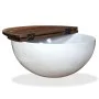 Bowl-shaped white recycled solid wood coffee table by vidaXL, Coffee table - Ref: Foro24-245258, Price: 146,36 €, Discount: %