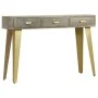 Solid mango wood console table with gray brass 110x35x76 cm by vidaXL, Side tables - Ref: Foro24-246682, Price: 166,92 €, Dis...