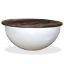 Schüsselförmiger weißer Couchtisch aus recyceltem Massivholz von vidaXL, Couchtisch - Ref: Foro24-245258, Preis: 148,54 €, Ra...