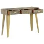 Solid mango wood console table with gray brass 110x35x76 cm by vidaXL, Side tables - Ref: Foro24-246682, Price: 166,92 €, Dis...