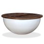 Schüsselförmiger weißer Couchtisch aus recyceltem Massivholz von vidaXL, Couchtisch - Ref: Foro24-245258, Preis: 148,54 €, Ra...