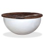 Schüsselförmiger weißer Couchtisch aus recyceltem Massivholz von vidaXL, Couchtisch - Ref: Foro24-245258, Preis: 148,54 €, Ra...