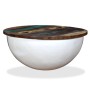 Schüsselförmiger weißer Couchtisch aus recyceltem Massivholz von vidaXL, Couchtisch - Ref: Foro24-245258, Preis: 148,54 €, Ra...