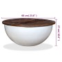 Schüsselförmiger weißer Couchtisch aus recyceltem Massivholz von vidaXL, Couchtisch - Ref: Foro24-245258, Preis: 148,54 €, Ra...