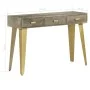 Solid mango wood console table with gray brass 110x35x76 cm by vidaXL, Side tables - Ref: Foro24-246682, Price: 166,92 €, Dis...