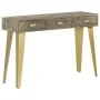 Solid mango wood console table with gray brass 110x35x76 cm by vidaXL, Side tables - Ref: Foro24-246682, Price: 166,92 €, Dis...