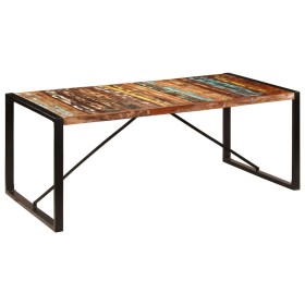 Mesa de comedor de madera maciza reciclada 200x100x75 cm