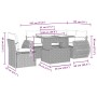 Set de sofás de jardín 6 pzas y cojines ratán sintético gris