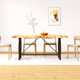 Mesa de comedor de madera maciza de mango rugosa 180 cm