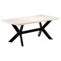 White dining table 180x90x75 cm made of solid mango wood by vidaXL, Kitchen and dining tables - Ref: Foro24-247431, Price: 33...