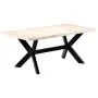White dining table 180x90x75 cm made of solid mango wood by vidaXL, Kitchen and dining tables - Ref: Foro24-247431, Price: 33...