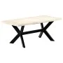 White dining table 180x90x75 cm made of solid mango wood by vidaXL, Kitchen and dining tables - Ref: Foro24-247431, Price: 33...