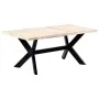 White dining table 180x90x75 cm made of solid mango wood by vidaXL, Kitchen and dining tables - Ref: Foro24-247431, Price: 33...