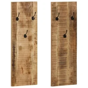 Wall coat racks 2 pcs solid mango wood 36x110x3 cm by vidaXL, Hat and coat racks - Ref: Foro24-246025, Price: 93,99 €, Discou...
